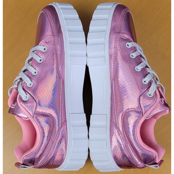 Fila Sandblast Low Iridescent Snake Platform Women's Sz 10 Pink Fashion Sneakers - Picture 7 of 16